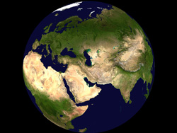 View of the eastern hemisphere